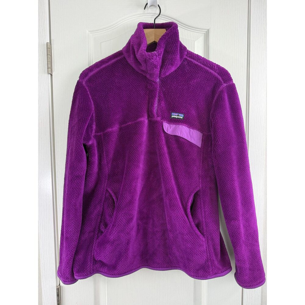 Patagonia Women's Re-Tool Snap-T Pullover Large Purple Fleece Style 25442